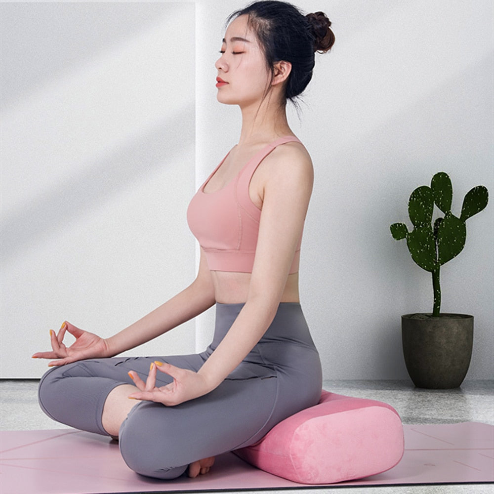 Rectangular Yoga Bolster Pillow with Carry Handle
