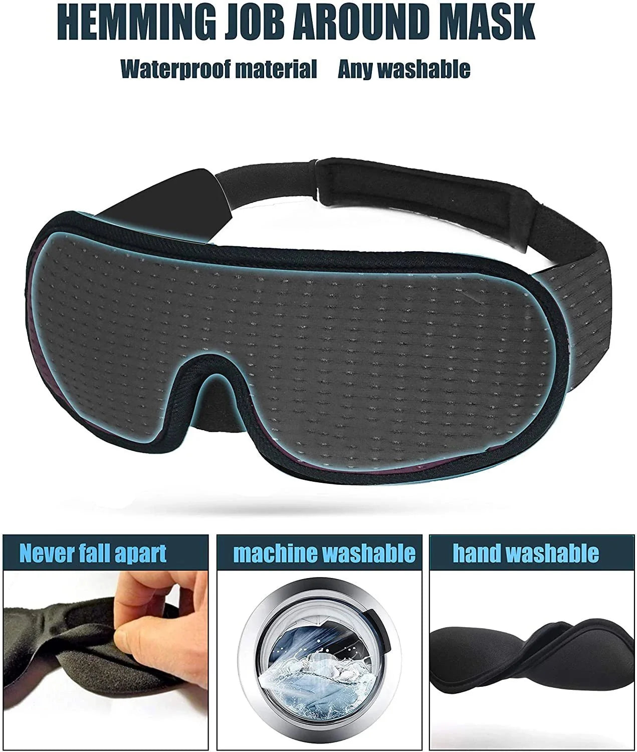 3D Sleep Eye Mask Soft Padded Memory Foam Eyeshade