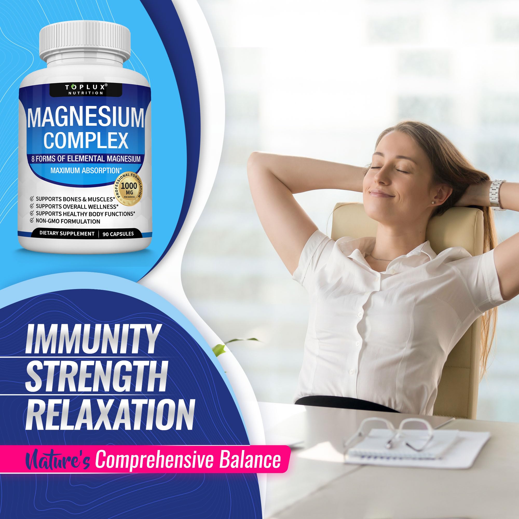 Magnesium Complex 8 Forms 1000mg 90 Capsules