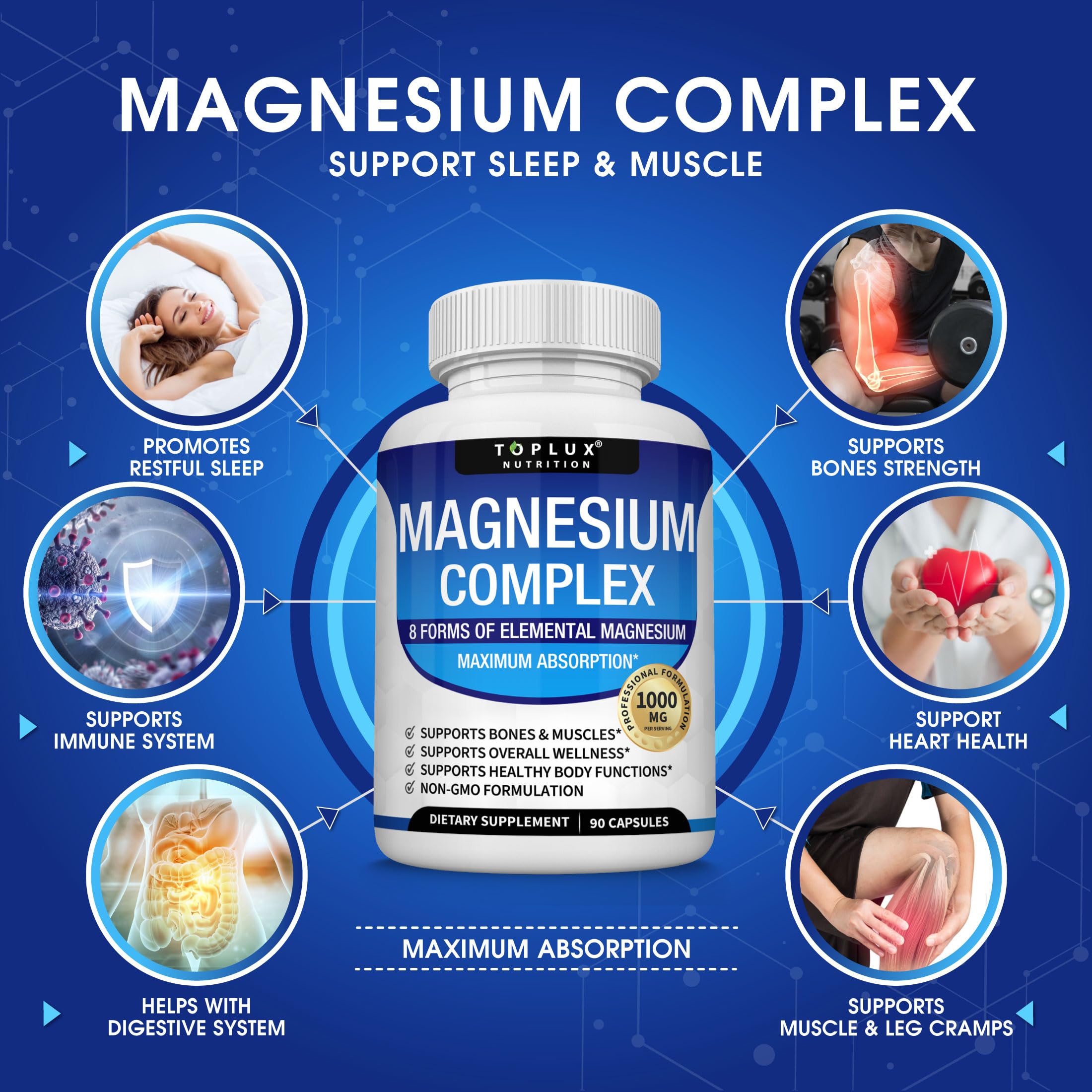 Magnesium Complex 8 Forms 1000mg 90 Capsules