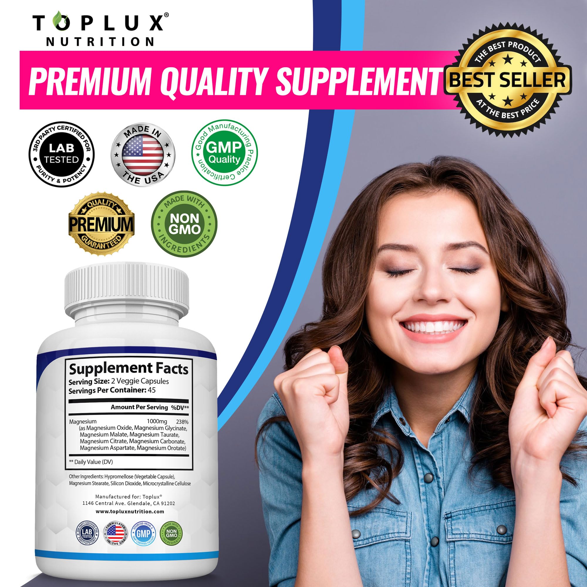Magnesium Complex 8 Forms 1000mg 90 Capsules