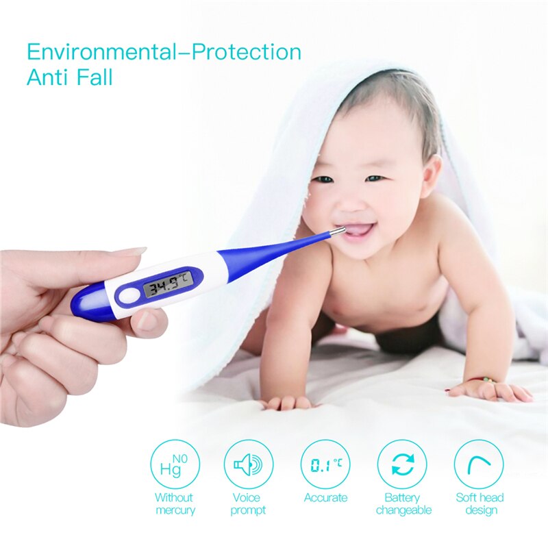 Digital Electronic Thermometer with Soft Flexible Tip
