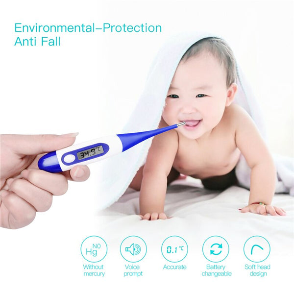 Digital Electronic Thermometer with Soft Flexible Tip