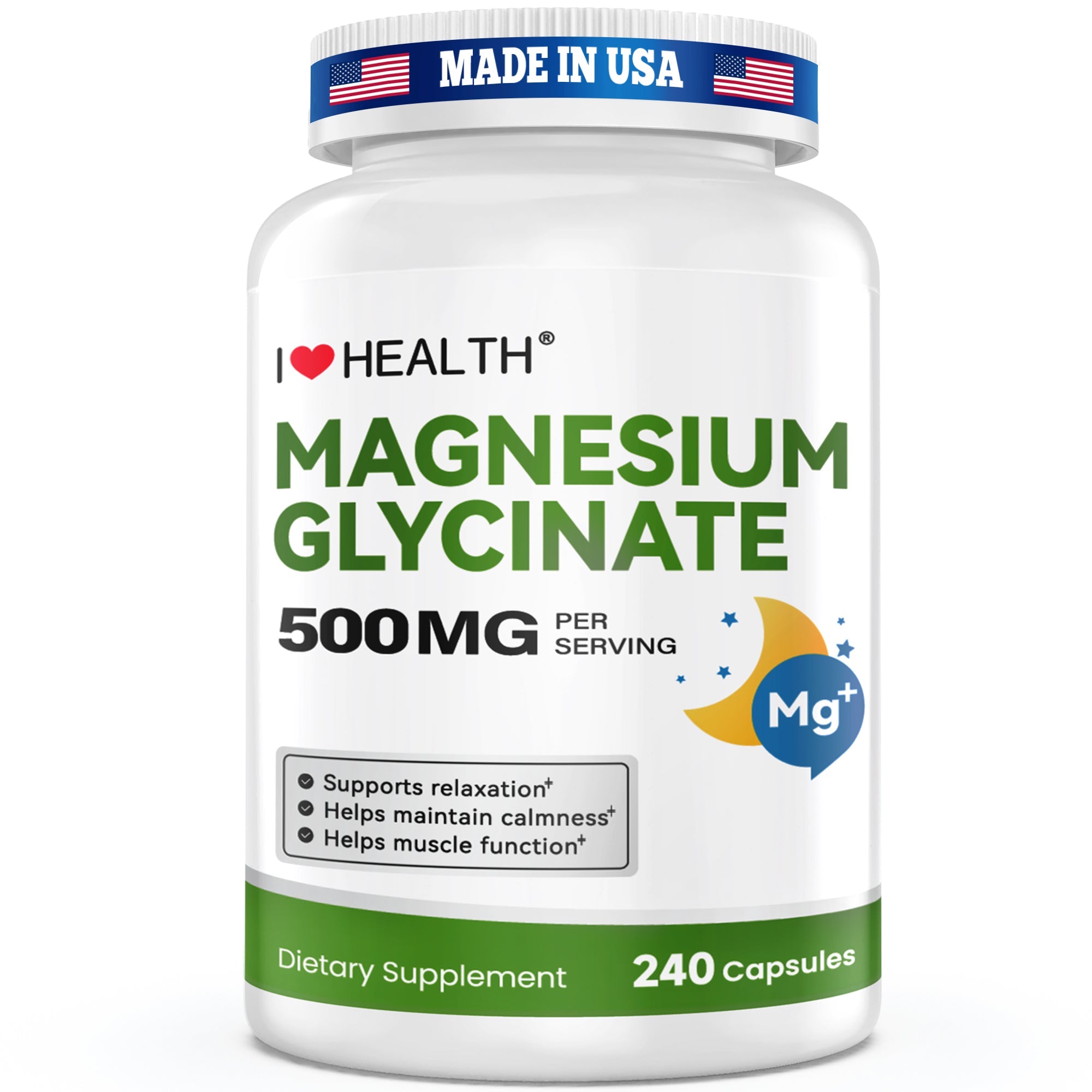 Magnesium Glycinate 240 Capsules High Absorption Supplement