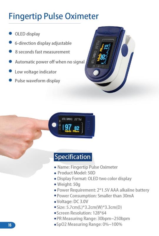Portable Finger Pulse Oximeter SpO2 Monitor