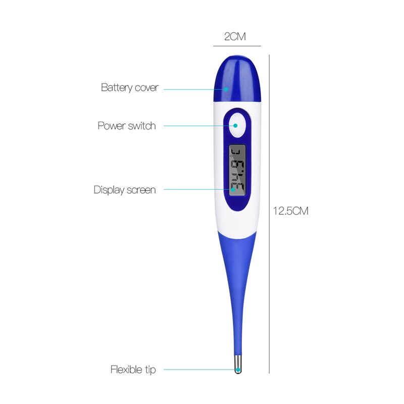 Digital Electronic Thermometer with Soft Flexible Tip