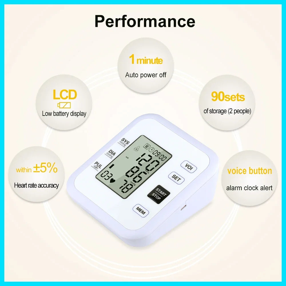 Arm Blood Pressure Monitor with Heart Rate Meter