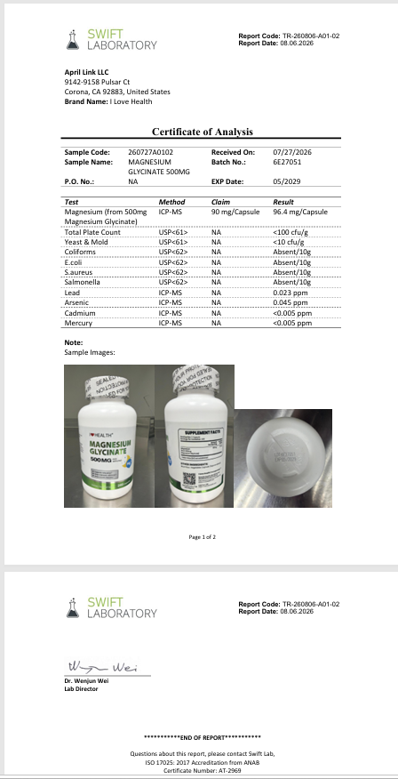Magnesium Glycinate 240 Capsules High Absorption Supplement