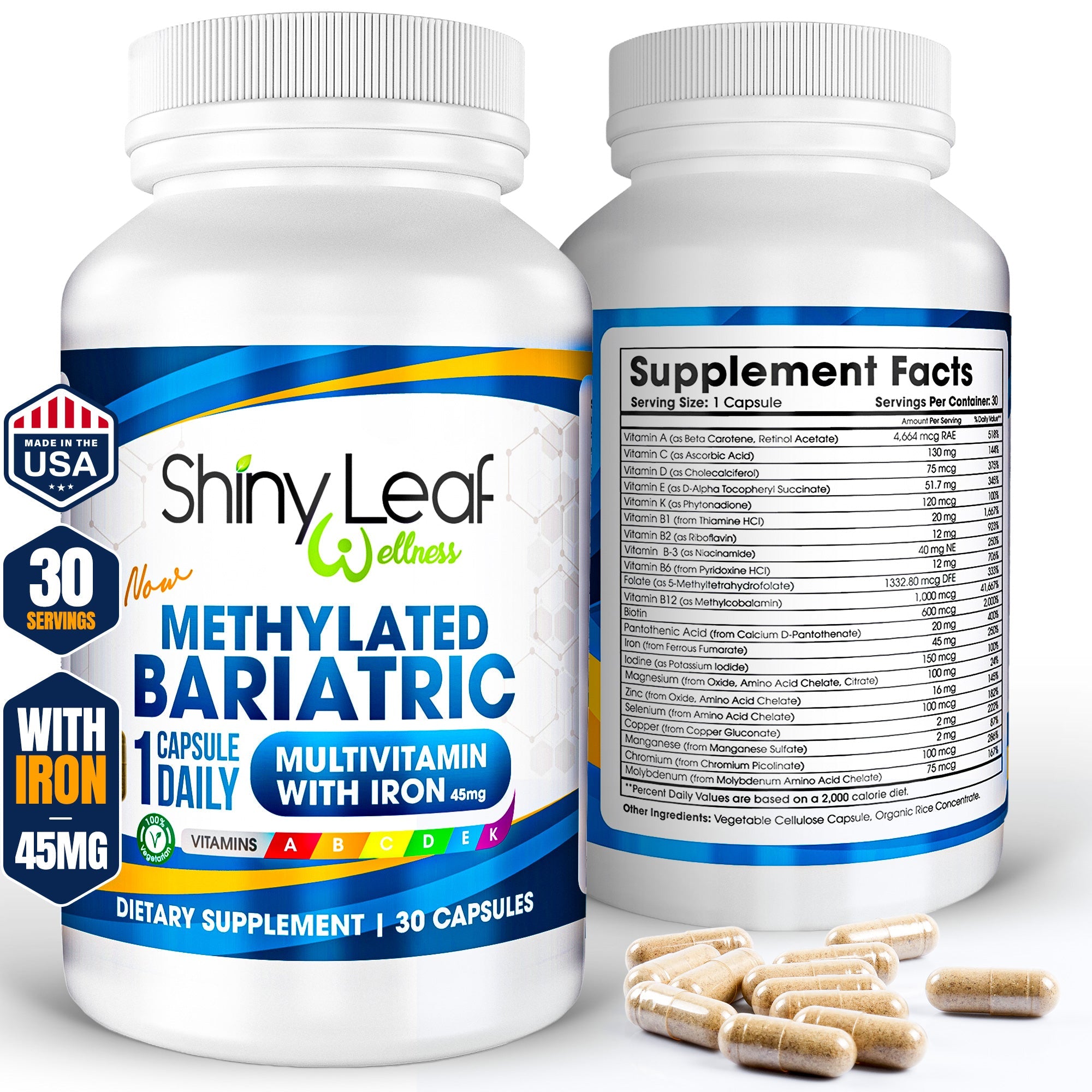 Methylated Bariatric Multivitamin with 45mg Iron