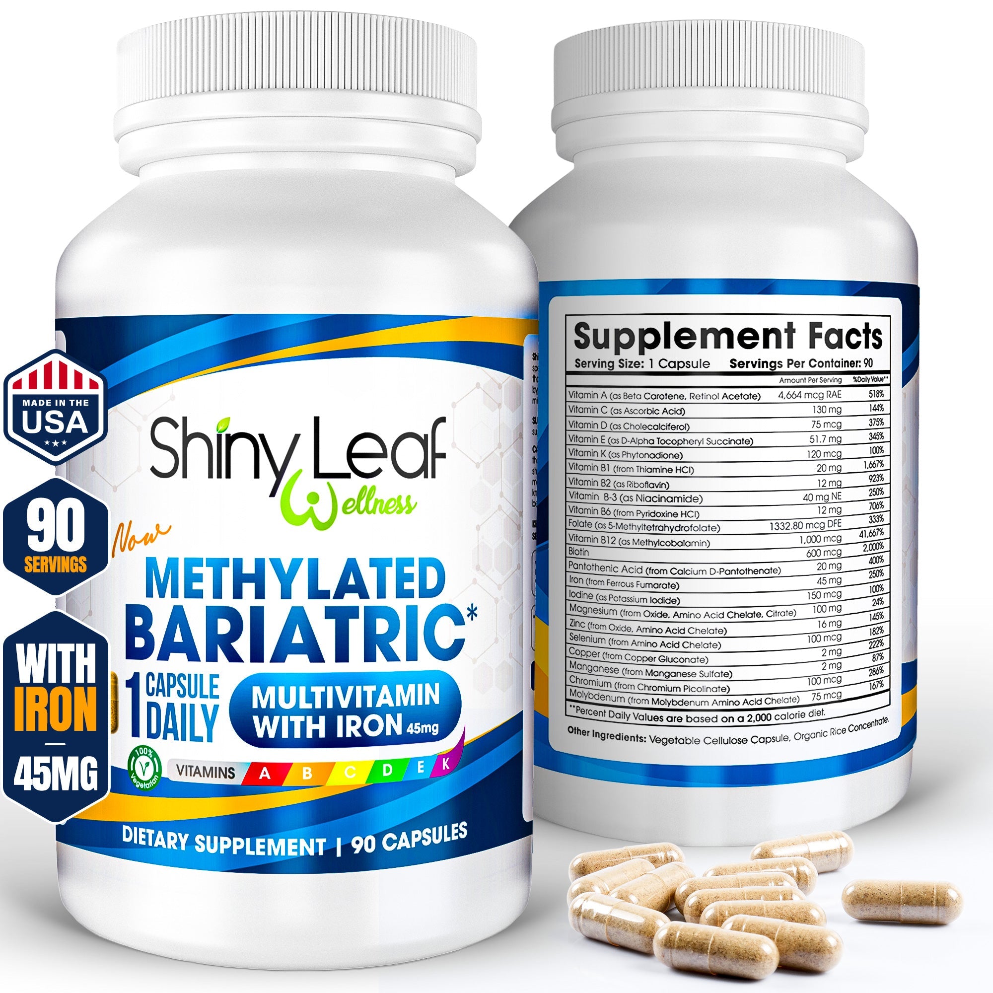 Methylated Bariatric Multivitamin with 45mg Iron
