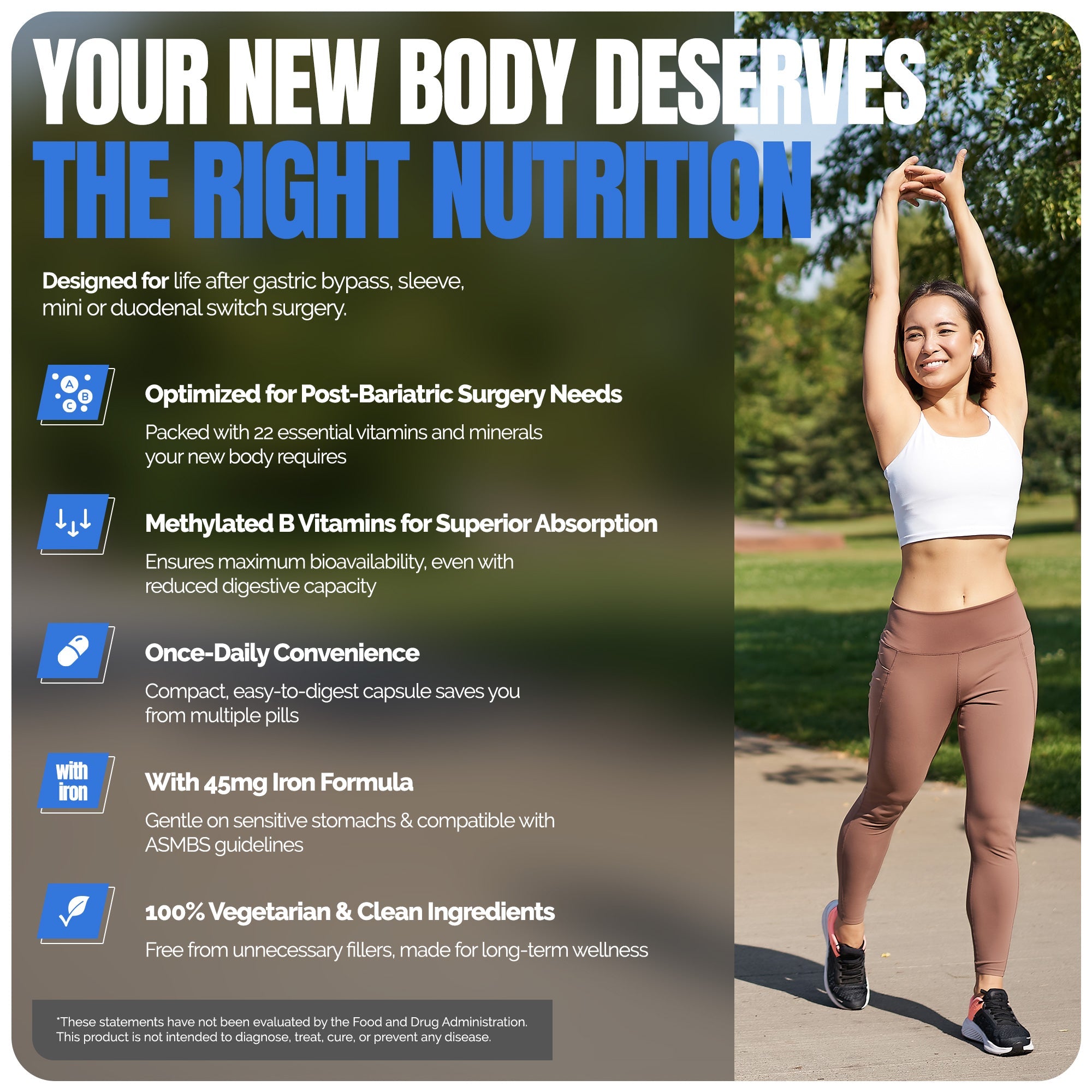 Methylated Bariatric Multivitamin with 45mg Iron