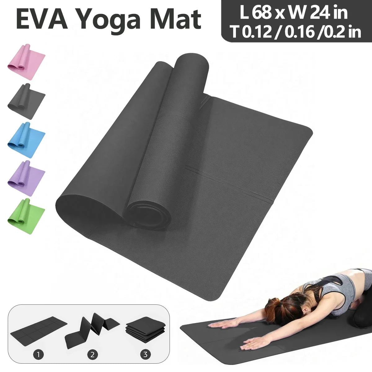 Foldable Eco Friendly EVA Yoga Mat for Travel