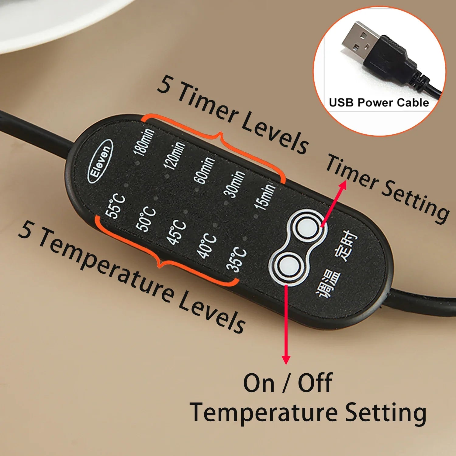 Electronic Wooden Incense Burner with Adjustable Temperature