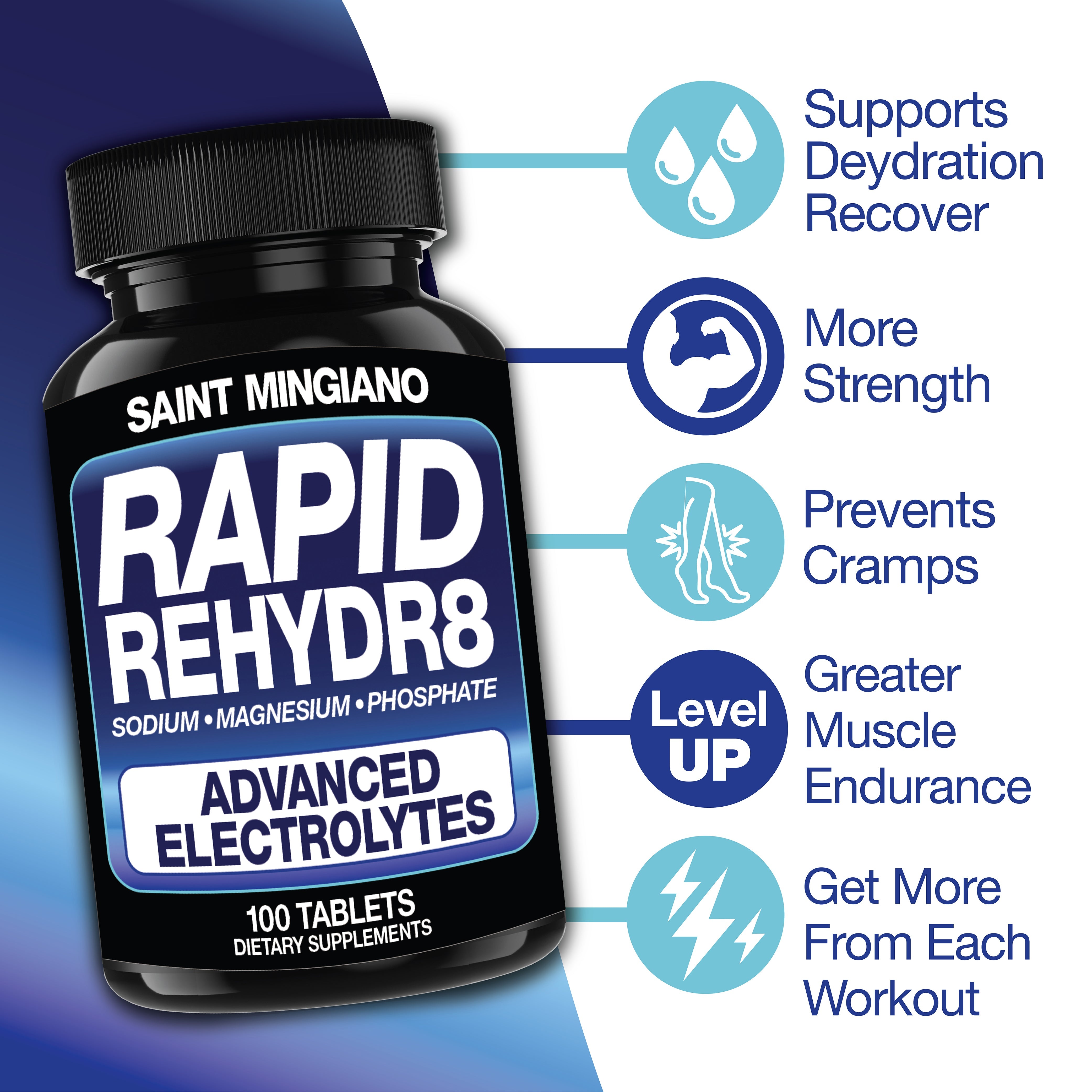 Rapid Rehydr8 Electrolyte Supplement 100 Capsules