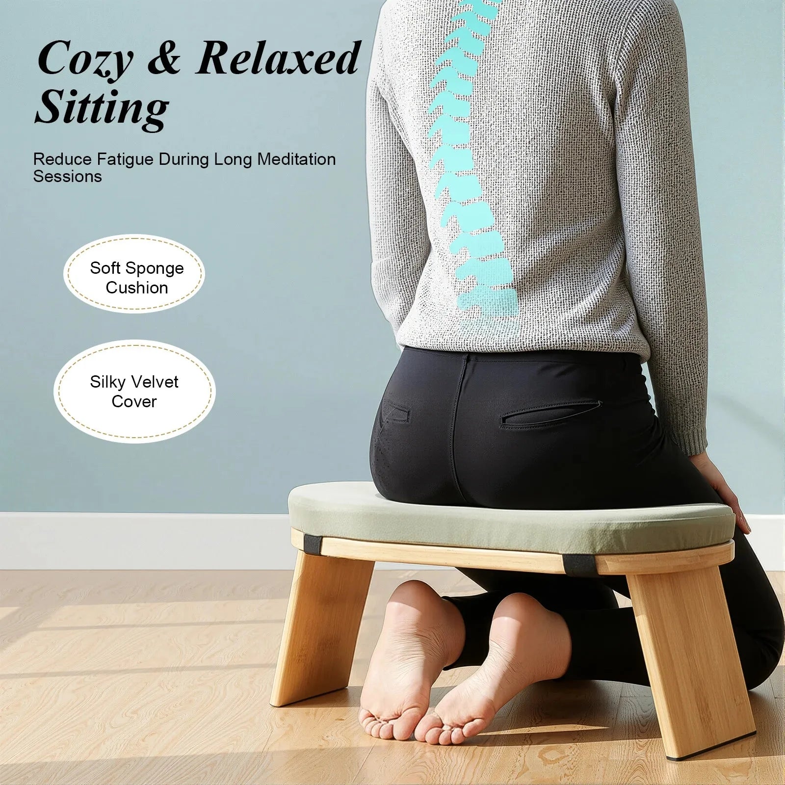 Foldable Kneeling Meditation Bench