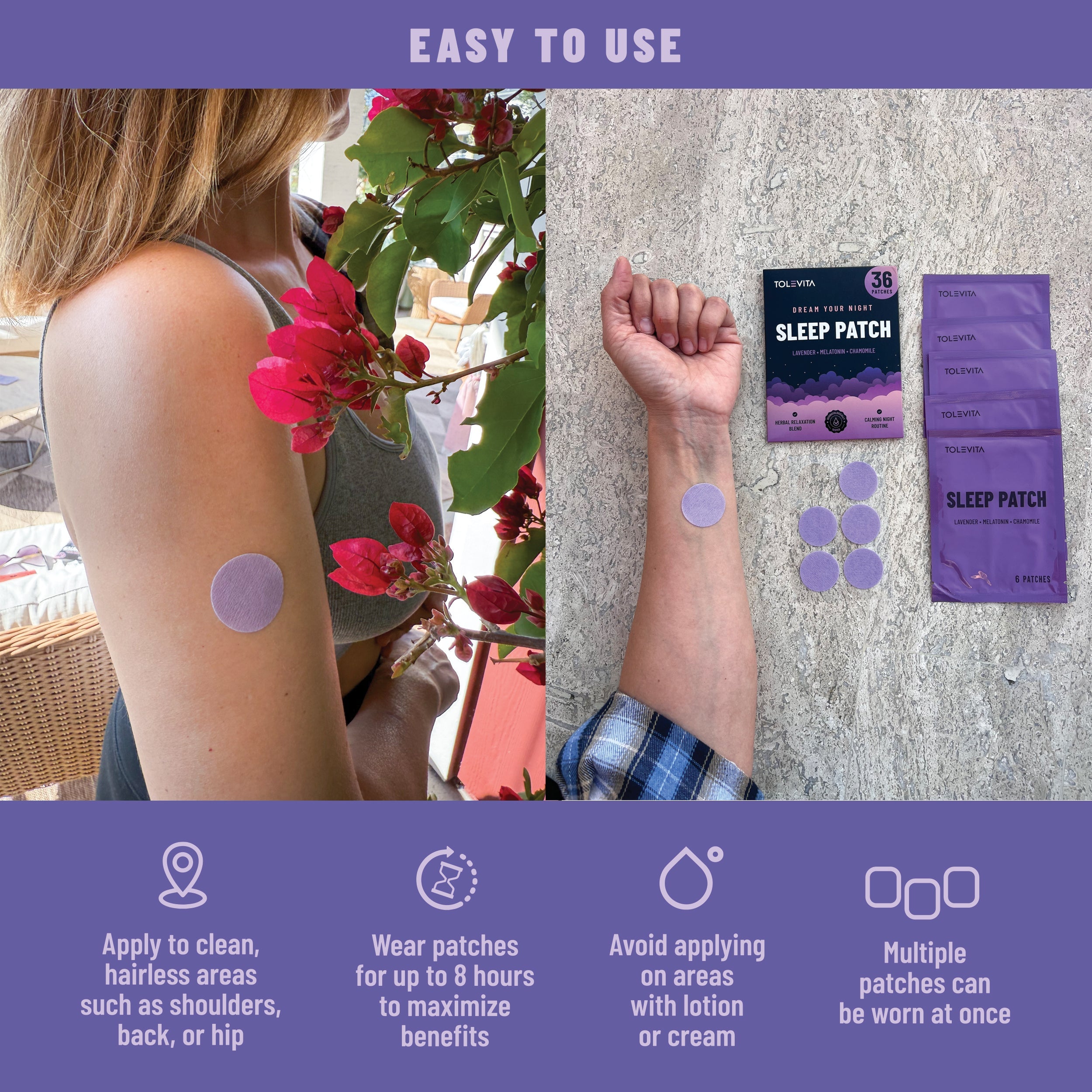 Melatonin Sleep Patches with Lavender and Herbal Extracts