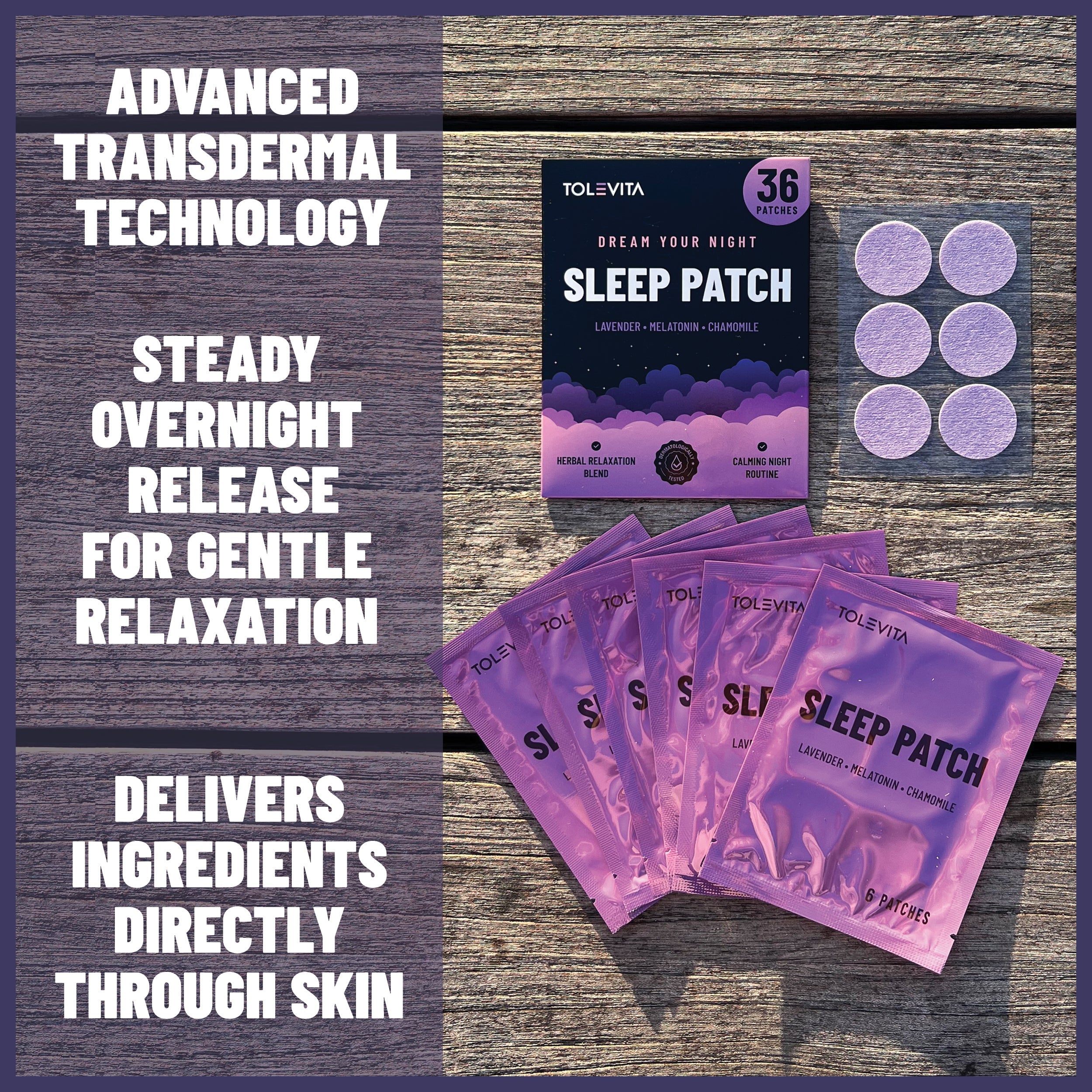 Melatonin Sleep Patches with Lavender and Herbal Extracts