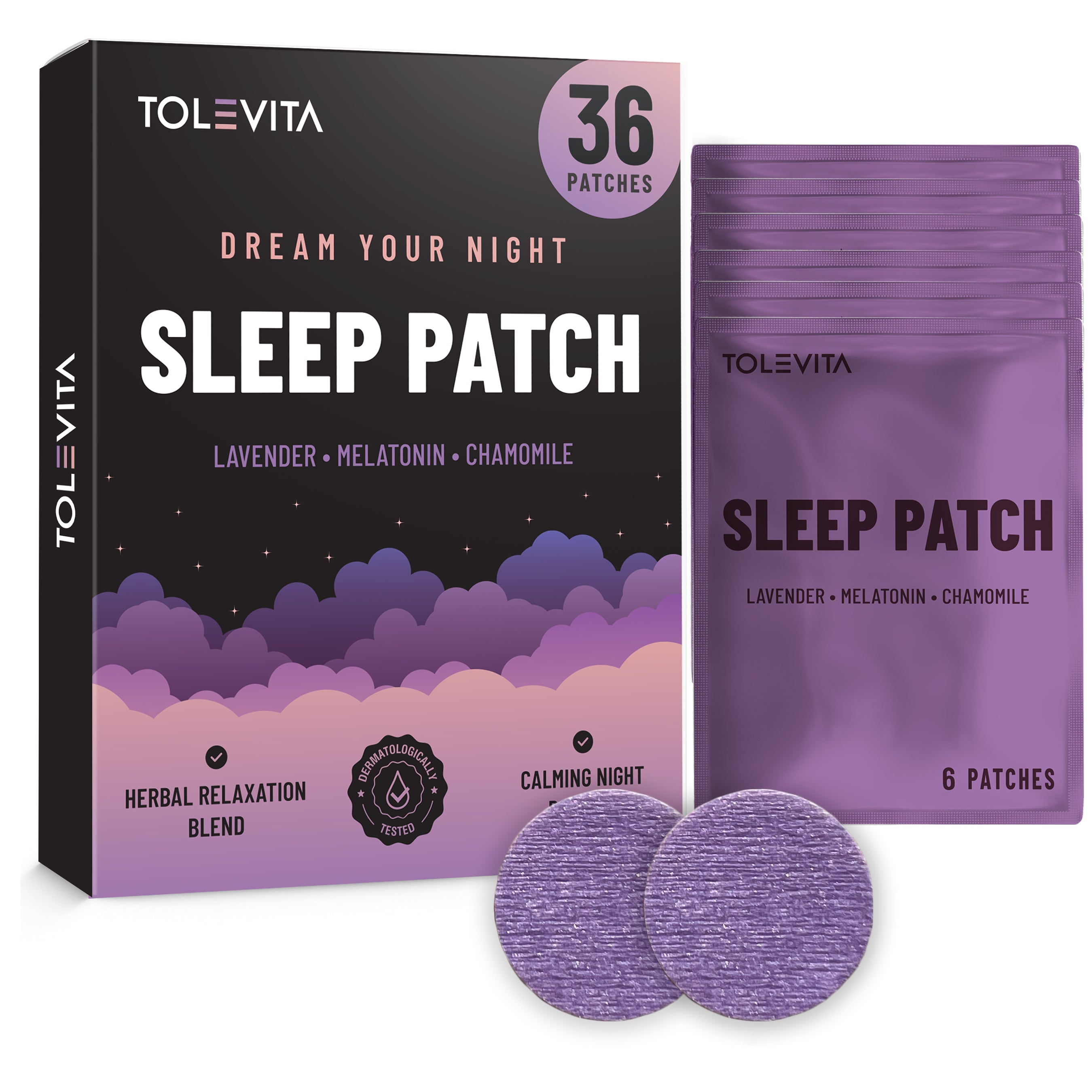 Melatonin Sleep Patches with Lavender and Herbal Extracts